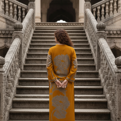 Yellow Pure Cotton Printed Kurta Set for Women