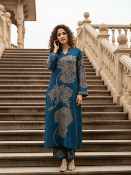 Classic Indigo Blue Cotton Kurta Set with Everyday Ease
