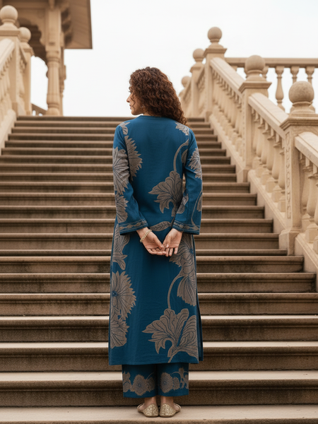 Classic Indigo Blue Cotton Kurta Set with Everyday Ease