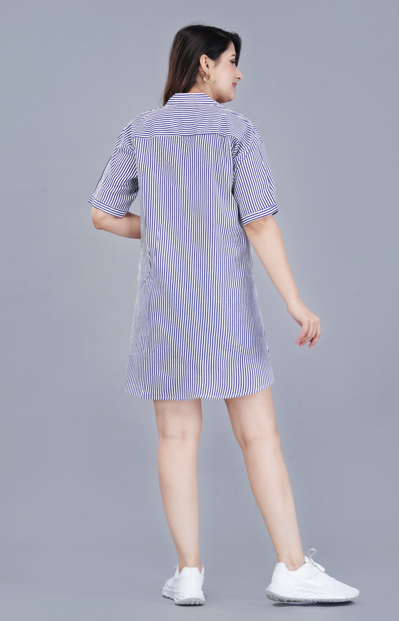 MANOJAVA Women Blue Rayon A-Line Dress