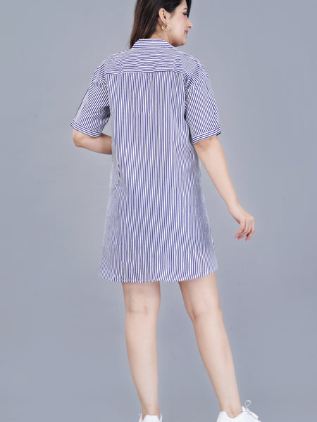 MANOJAVA Women Blue Rayon A-Line Dress