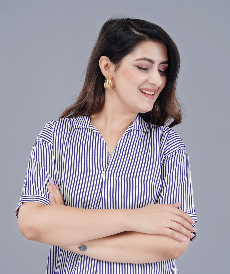 MANOJAVA Women Blue Rayon A-Line Dress