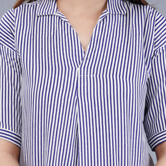 MANOJAVA Women Blue Rayon A-Line Dress