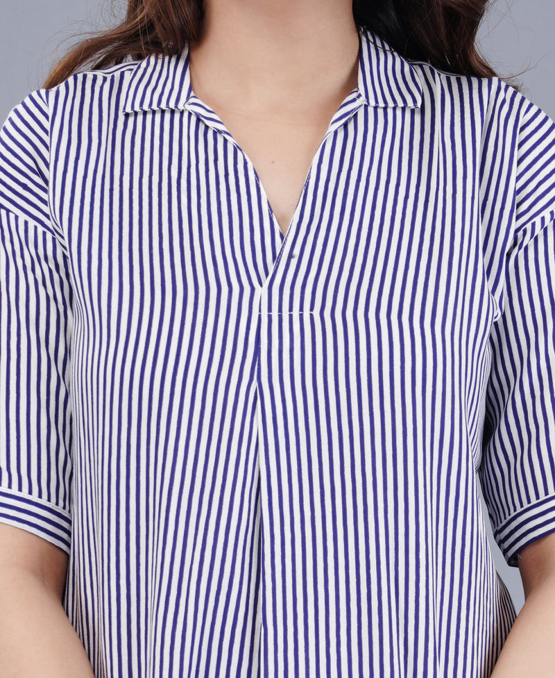 MANOJAVA Women Blue Rayon A-Line Dress