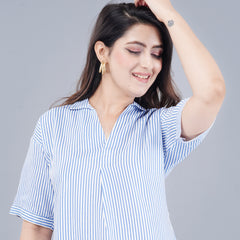 MANOJAVA Women Sky Blue Rayon A-Line Dress